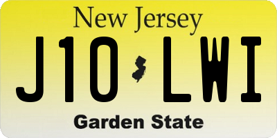 NJ license plate J10LWI