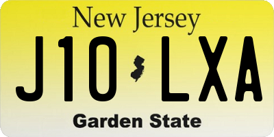 NJ license plate J10LXA