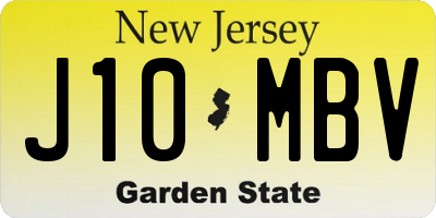 NJ license plate J10MBV