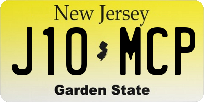 NJ license plate J10MCP