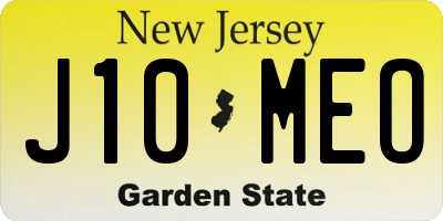 NJ license plate J10MEO