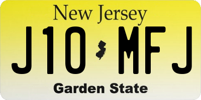 NJ license plate J10MFJ