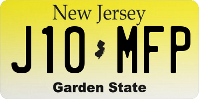NJ license plate J10MFP