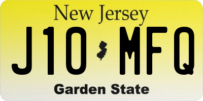 NJ license plate J10MFQ