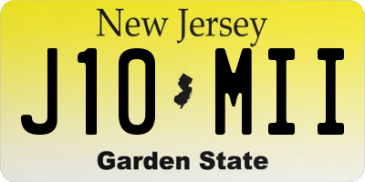 NJ license plate J10MII