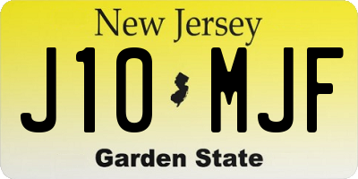 NJ license plate J10MJF
