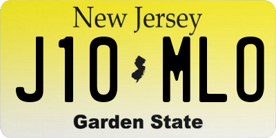NJ license plate J10MLO
