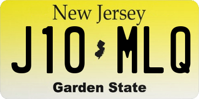 NJ license plate J10MLQ