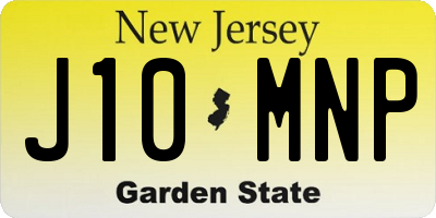 NJ license plate J10MNP