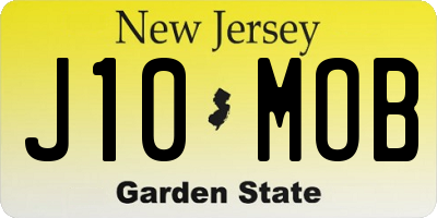 NJ license plate J10MOB