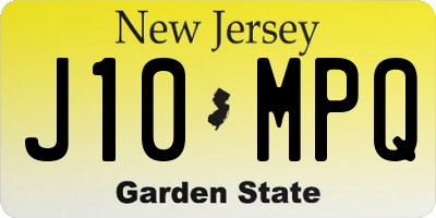 NJ license plate J10MPQ