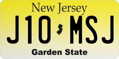 NJ license plate J10MSJ