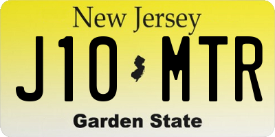 NJ license plate J10MTR
