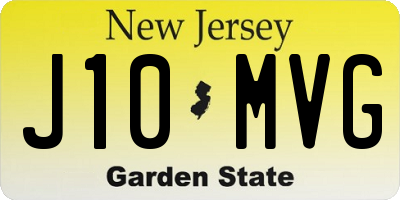 NJ license plate J10MVG