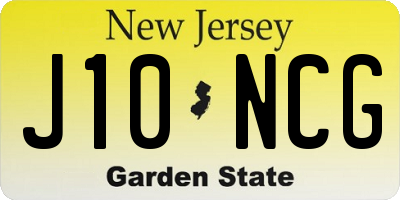 NJ license plate J10NCG