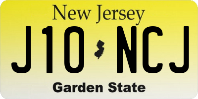 NJ license plate J10NCJ