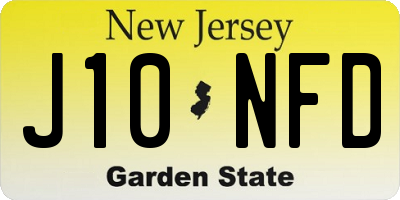 NJ license plate J10NFD