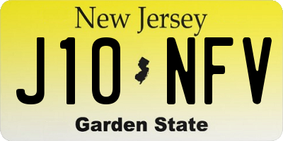 NJ license plate J10NFV