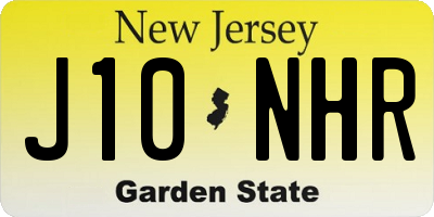 NJ license plate J10NHR
