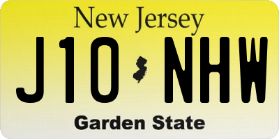 NJ license plate J10NHW