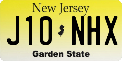 NJ license plate J10NHX