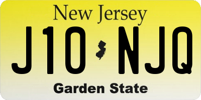 NJ license plate J10NJQ