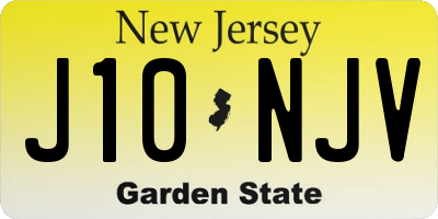 NJ license plate J10NJV
