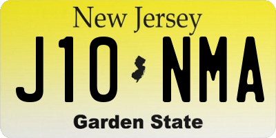 NJ license plate J10NMA