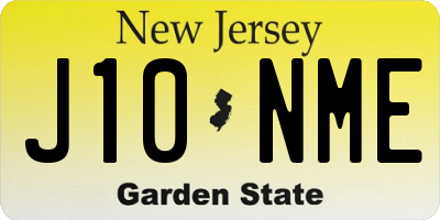 NJ license plate J10NME