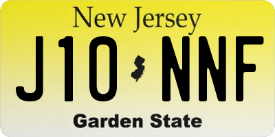 NJ license plate J10NNF
