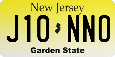 NJ license plate J10NNO