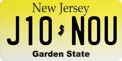 NJ license plate J10NOU