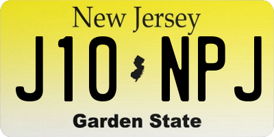 NJ license plate J10NPJ