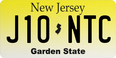 NJ license plate J10NTC