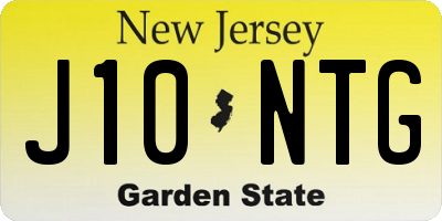 NJ license plate J10NTG
