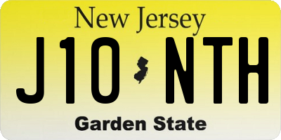 NJ license plate J10NTH