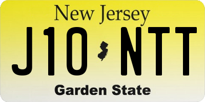 NJ license plate J10NTT