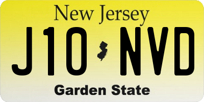 NJ license plate J10NVD