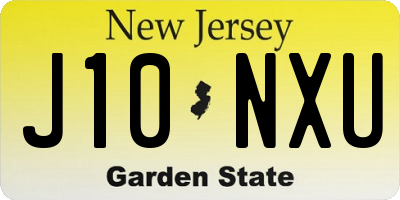 NJ license plate J10NXU