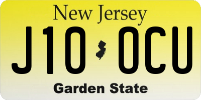 NJ license plate J10OCU