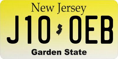 NJ license plate J10OEB