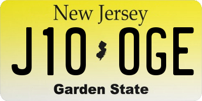 NJ license plate J10OGE