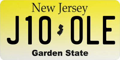 NJ license plate J10OLE
