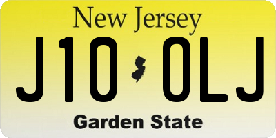NJ license plate J10OLJ