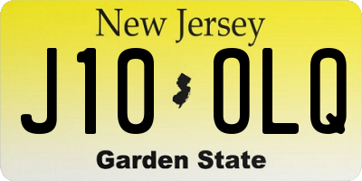 NJ license plate J10OLQ