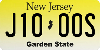 NJ license plate J10OOS