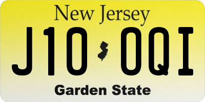 NJ license plate J10OQI
