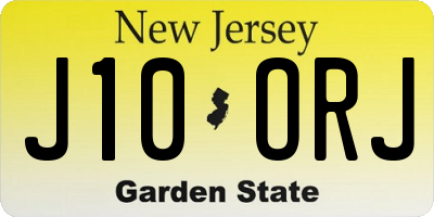 NJ license plate J10ORJ