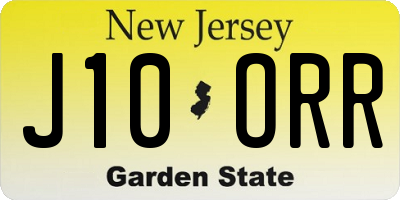 NJ license plate J10ORR