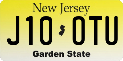 NJ license plate J10OTU